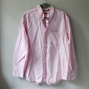 IZOD Men's Button Down | Dress Shirt | Pink Stripe | Size Extra Large (XL)